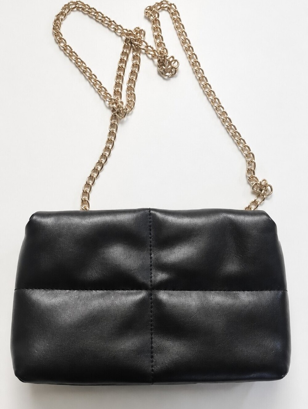 Quilted Vegan Leather Crossbody Bag with Gold Chain.  NWOT